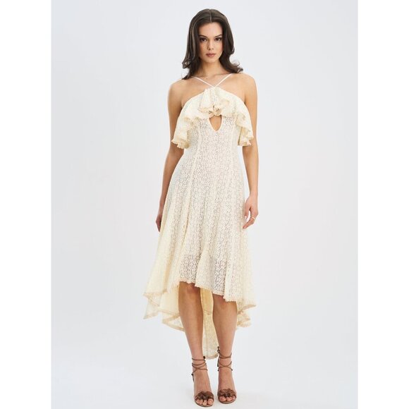 Idra Lace  Halter Crochet Midi Dress - Picture 9 of 16